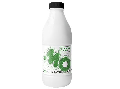 Кефір Молочний Острів з масовою часткою жиру 2,5% (пляшка) 900 гр
